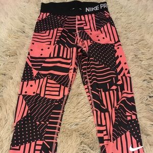 Pink Nike Pro Capri Leggings